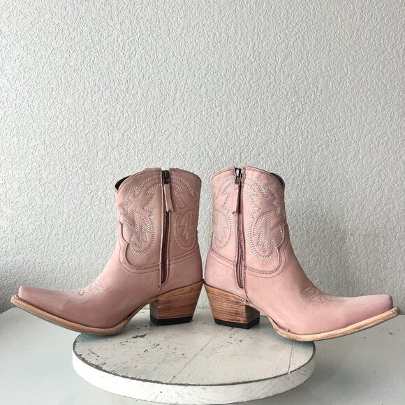Lane SMOKESHOW Pink Cowboy Bootie Womens 8.5 Short Western Cowgirl Ankle Boots - Picture 7 of 12